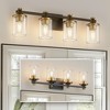 DORESshop 28 in. 4-Light Modern Black and Gold Bathroom Vanity Light with Clear Glass Shades for Bathroom, Bedroom, and Hallway - 2 of 4