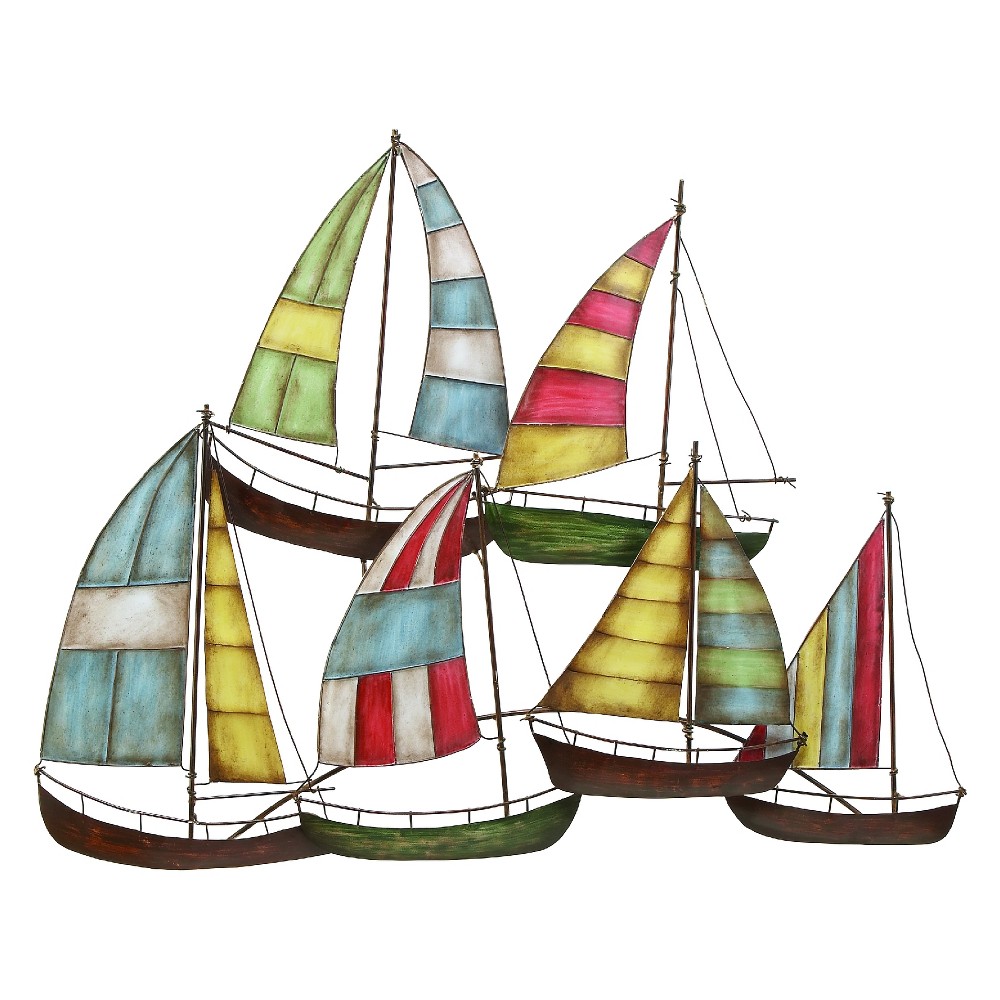 UPC 758647138678 product image for Metal Sailing Boat Decorative Wall Art 26 X 33 - Olivia & May | upcitemdb.com