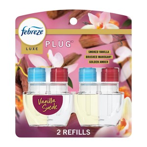 Febreze Luxe Plug Dual Air Freshener Refills - Vanilla Suede - 1.75 fl oz/2ct - 1 of 4