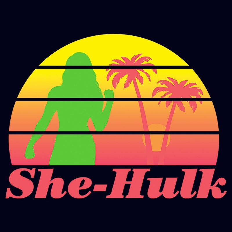 Women's She-Hulk: Attorney at Law Sunset Green Hero T-Shirt, 2 of 5