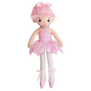 Butterfly Craze Ballerina Dancer Doll - Soft, Cuddly Cloth Doll/Stuffed Toy With Pink Yarn Hair And Pink Ballet Costume - 1 of 4