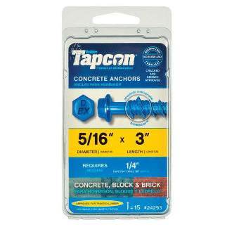 Tapcon 5/16 in. D X 3 in. L Steel Hex Head Concrete Screw Anchor 15 pk