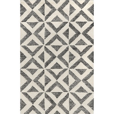 Nuloom Vickie Geometric Recycled Wool Area Rug 8x10, Gray : Target