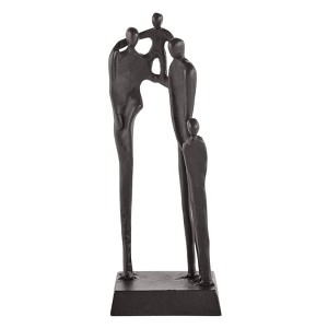 Danya B Brown Cast Iron Abstract Family of Four Together Sculpture - Tabletop Figurine For Desks, Accent Tables, or Shelves - 1 of 4