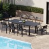 Crestlive products 9pc aluminum patio dinning set 94.49in table and 8 chairs Aluminum top Black for outdoor pool lawn - 3 of 4