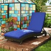 Resenkos Patio Wicker Chaise Lounge Chair Resenkos , Adjustable Backrest Sun Lounger With 2 Wheels, Outdoor PE Rattan Lounger, Relaxation Essential, - 3 of 4