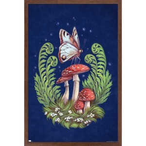 Trends International Brigid Ashwood - Butterfly and Mushrooms Framed Wall Poster Prints - 1 of 4