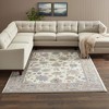 2' X 3' Ivory Brown And Blue Floral Distressed Area Rug - 2 of 4