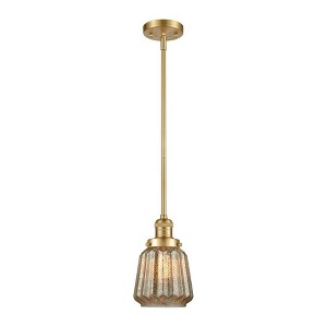 Chatham - 1 Light Stem Hung Mini Pendant In Art Deco Style-8 Inches Tall and 7 Inches Wide - 1 of 1