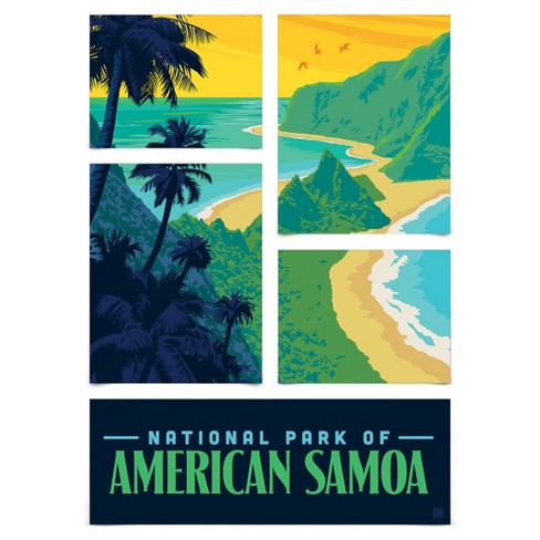 Americanflat American Samoa National Park 5 Piece Grid Poster Wall Art ...