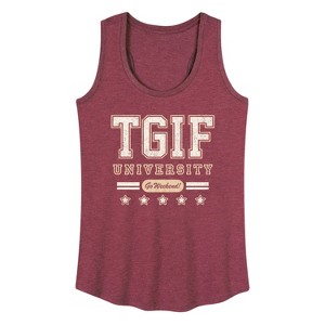 Women's - Instant Message - Tgif University Graphic Racerback Tank - 1 of 4