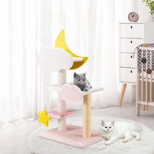 EROMMY Cute Tower with Natural Sisal Scratching Post for Indoor Cats, Pink - 1 of 4