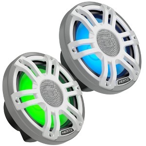 Hertz HMX 7.7 S-LD-SW – 7.7" Hi-End LED Marine Coaxial Speaker, 200W Peak, 4Ω, IP65 Water-Resistant, White Sport Grille, UV & Salt Fog Certified - 1 of 4