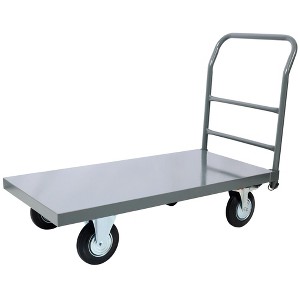 NAYSAYE Steel Platform Truck Heavy Duty Flat Dolly Cart with Wheels for Warehouse and Workshop Use, Dark Gray, 49.6"*24"*38.5" - 1 of 4