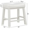 eHemco Heavy-Duty Saddle Kitchen Counter Height Barstools with Wood Legs and Cushion Seat, 19 Inch Height, White - 4 of 4