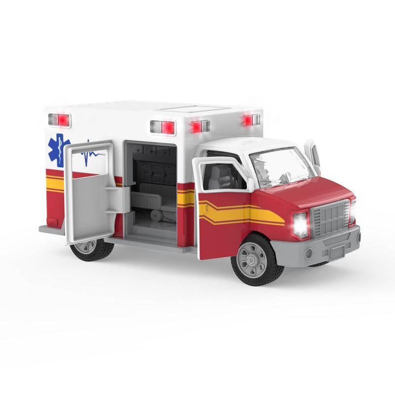 DRIVEN by Battat &#8211; Small Toy Emergency Vehicle &#8211; Micro Ambulance - White &#38; Red, 3 of 9
