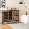 Costway Farmhouse Buffet Sideboard Console Table Cupboard with Metal Mesh Doors & Cabinets - 4 of 4
