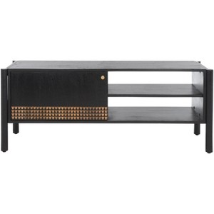 Errington 2 Shelf Media Stand - MED9000 - Black/Natural - Safavieh - 1 of 4