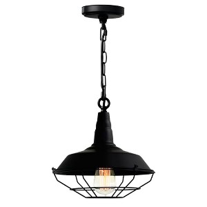 CWI Lighting Morgan 1 Light Down Mini Pendant With Black Finish - 1 of 4