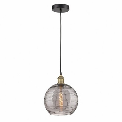 Athens Deco Swirl - 1 Light Mini Pendant In Industrial Style-12.75 Inches Tall and 10 Inches Wide