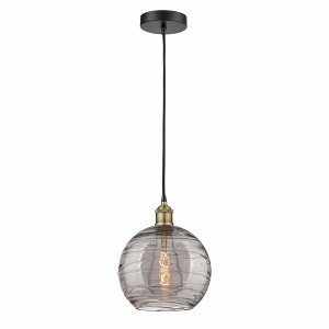 Athens Deco Swirl - 1 Light Mini Pendant In Industrial Style-12.75 Inches Tall and 10 Inches Wide - 1 of 1