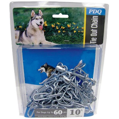 PDQ Silver Steel Dog Tie Out Chain Large