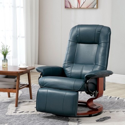 NicBex Manual Recliner Chair with Faux Leather Swivel Chair with 360 Degree with Padded Armrest for Living Room, Reading Room