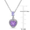 EVERLY JEWELRY | Sterling Silver 1 1/4 CT TGW Heart Shaped Amethyst Tanzanite and Diamond Accent Pendant with Chain, 18 inc - 2 of 4