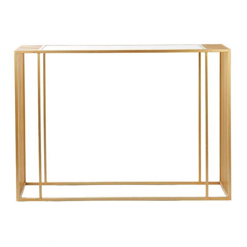 Contemporary Metal Mirrored Console Table Gold - Olivia &#38; May, 4 of 8