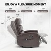 Heat Massage Manual Recliner Chair with Rocker and Swivel in Fabric for Living Room - 4 of 4