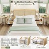 Brafabhome Rattan Tall Headboard Queen Beds with 6 Storage Drawers, Boho Platform Bed Frames with Charging Station for Bedroom, No Box Spring Needed - 4 of 4