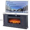 SinCiDo 35.7″ Tall Farmhouse Fireplace TV Stand for 80 Inch TV, 36″ Electric Fireplace, Entertainment Center w/ Cabinets & Drawers - 4 of 4