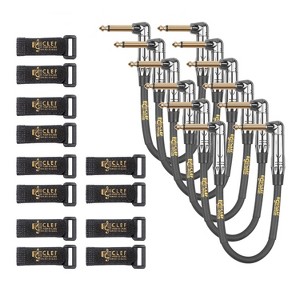 Clef Audio Labs Guitar Patch Cable, 6 inch Right Angled Guitar Pedal Effects Instrument Cord, 22AWG,PVC Jacket - 6-PK - 1 of 4