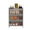 Fontoi Decorative Storage Cabinets, Kitchen Storage Cabinet with Dustproof, Dining Cabinet with Doors, Gray, 13.8"*31.5"*44.09" - 3 of 4