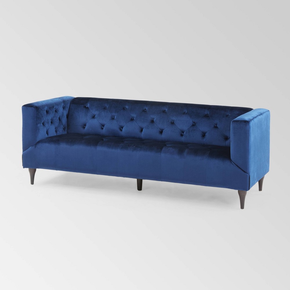 Loomis Contemporary Upholstered Tufted Sofa Blue - Christopher Knight Home was $999.99 now $649.99 (35.0% off)