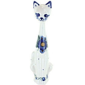 Blue Rose Polish Pottery 40C WR Unikat Medium Cat - 1 of 1