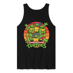 Men's - Teenage Mutant Ninja Turtles - Retro Sunset Circle Graphic Tank Top - 1 of 2