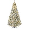 9ft Tall Prelit Artificial Christmas Tree Holiday D¨¦cor with 1868 Snow Flocked Branches, 600 Warm White LED Lights, Auto Open, Green - 3 of 4