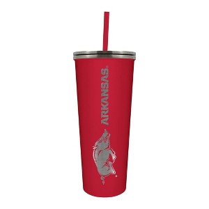 NCAA Arkansas Razorbacks 24oz Skinny Tumbler with Straw - 1 of 4