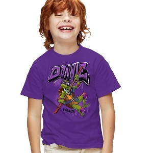 Tales Of The Teenage Mutant Ninja Turtles Donnie Graffiti Kids T Shirt For Youth, Purple - 1 of 4