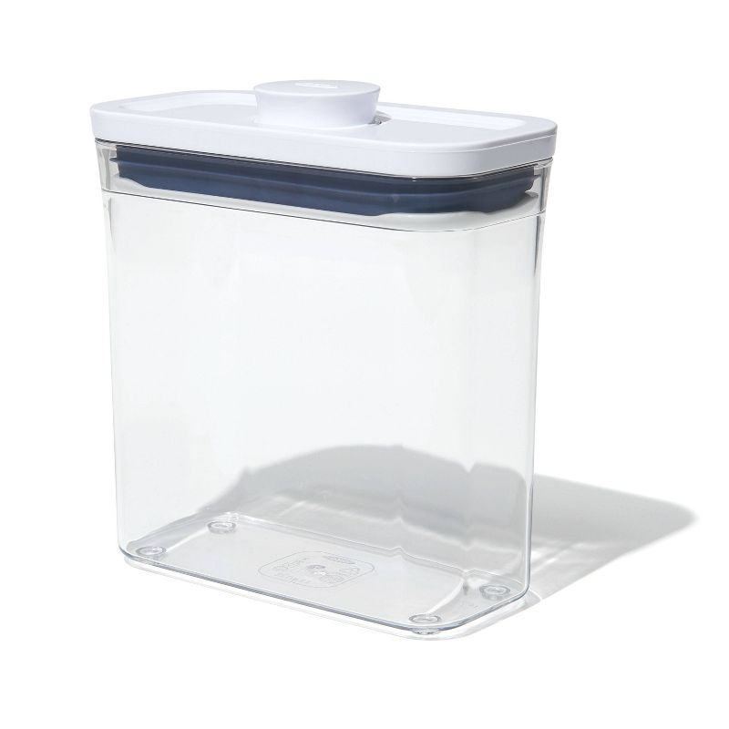 OXO POP 1.2qt Plastic Slim Rectangle Airtight Food Storage Container White, 3 of 9