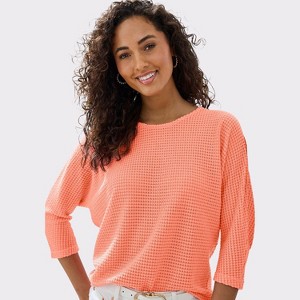 Women's Waffle Knit Top - LASCANA - 1 of 4