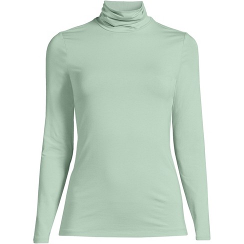 Lands' End Lands' End Women's Plus Size Lightweight Fitted Long Sleeve  Turtleneck, WHITE, 1X 