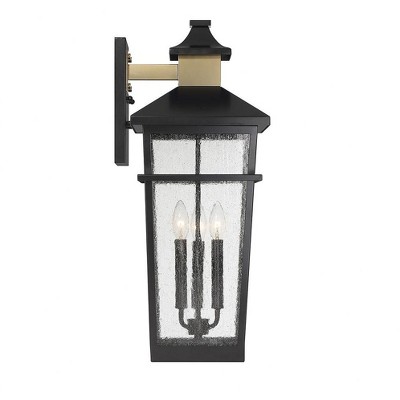 Savoy House Kingsley 3 - Light Wall Light in  Matte Black/Warm Brass