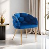 Elegant Velvet Arm Chair with Gold Legs, Modern Accent Chair with Full Back Support for Living Room, Office, Bedroom -Christopher Knight Home - 3 of 4