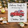 Rustic Christmas Decor: Red Wooden Truck Sign, Farmhouse Style - 5 x 5 Inch - 3 of 4