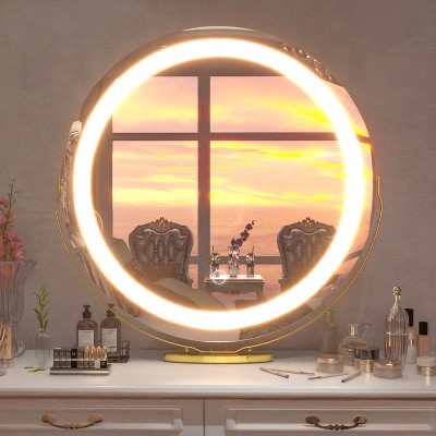 ONWITH 19" Vanity Makeup Mirror with Lights Dimmable LED Mirror