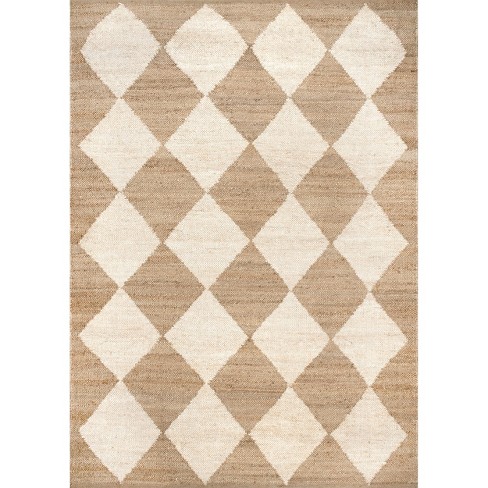 Arvin Olano X Rugs Usa - Louie Diamond Checkerboard Jute Indoor 