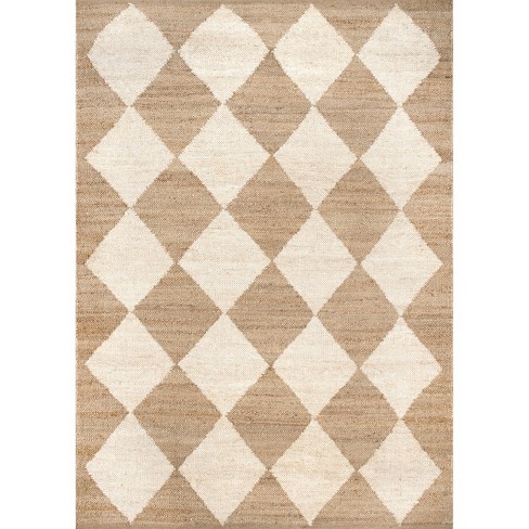 Arvin Olano x Rugs USA - Louie Diamond Checkerboard Jute Indoor Area Rug - image 1 of 4