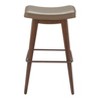 Barstool – 31.1" H, Taupe Faux Leather – Steel Frame with Faux Wood Accents (Set of 2) By Zuo Modern - 3 of 4